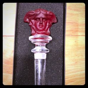 Versace Red Medusa Crystal Wine Bottle Stopper